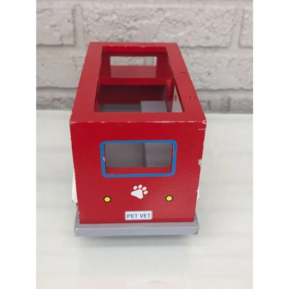 Jack Rabbit Creations Inc Red Wooden Pet Vet Truck